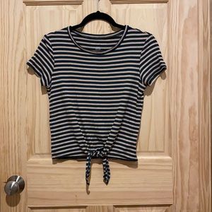 Short Sleeved Tie Front Shirt